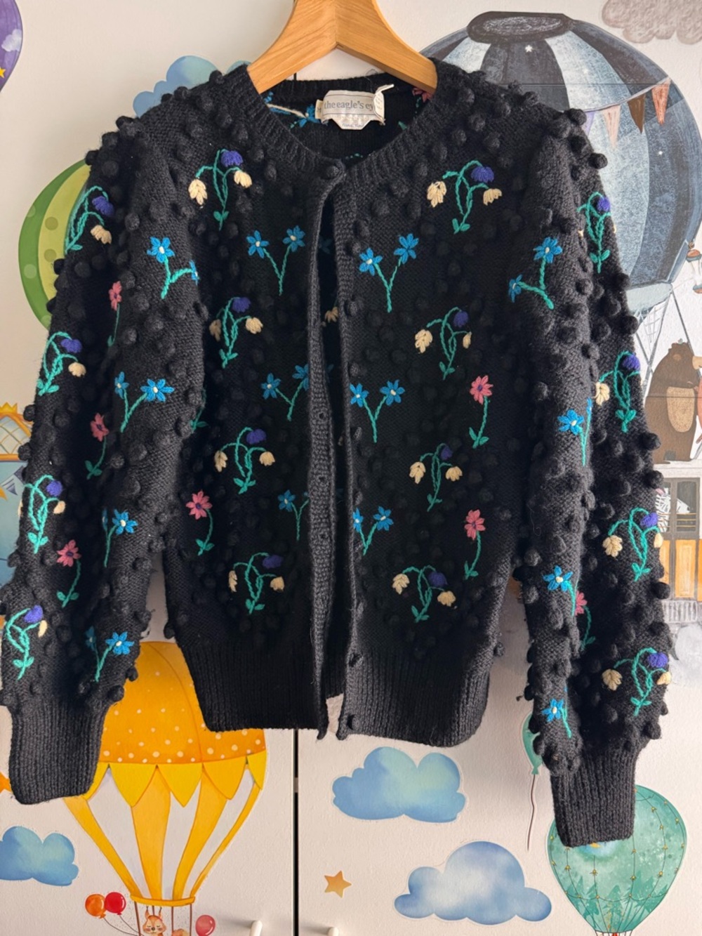Vintage eagles eye popcorn sweater embroidered medium